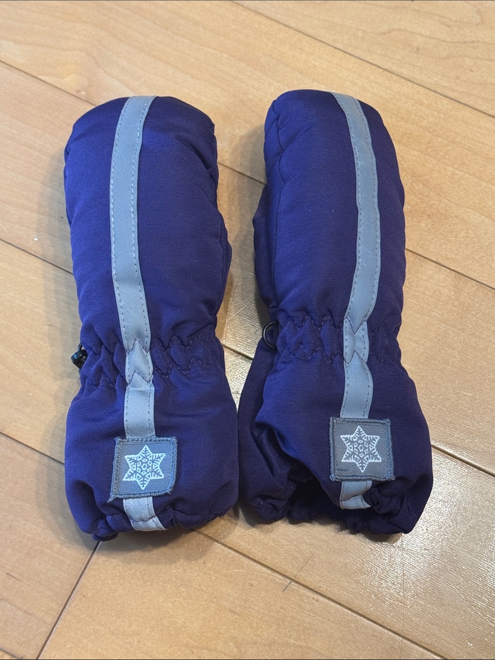 Kids Purple Winter Mittens with Reflective Stripe
